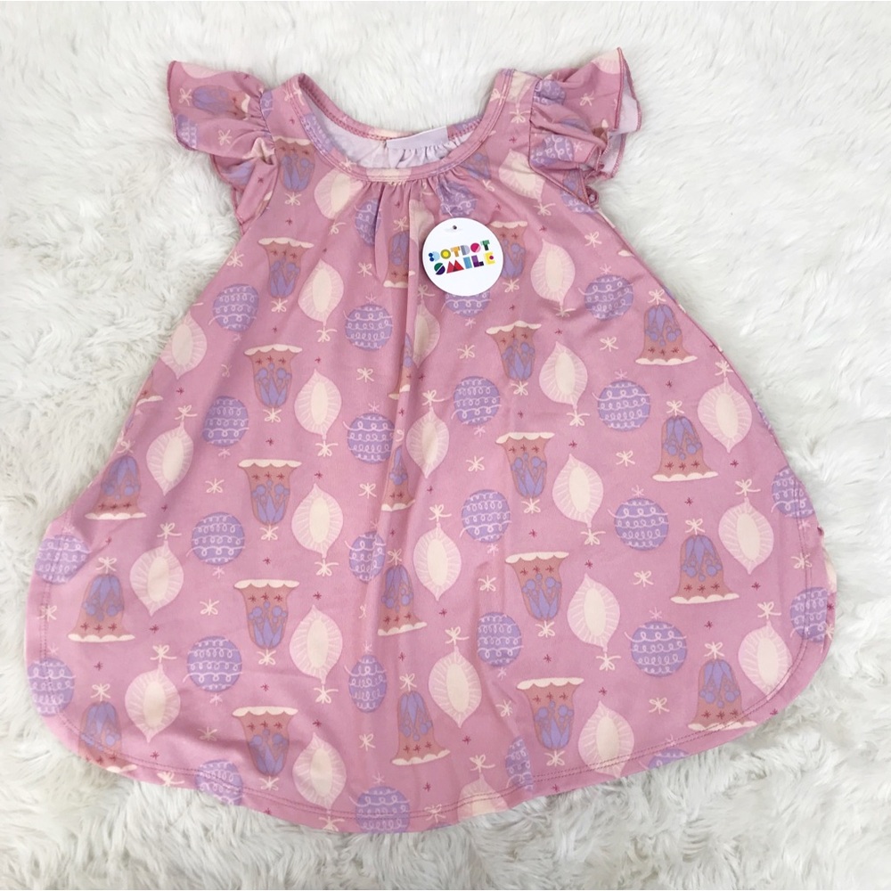 DOT DOT SMILE‎ Girls Pink Christmas Swing Dress Size 2T Pink Ornaments Holiday